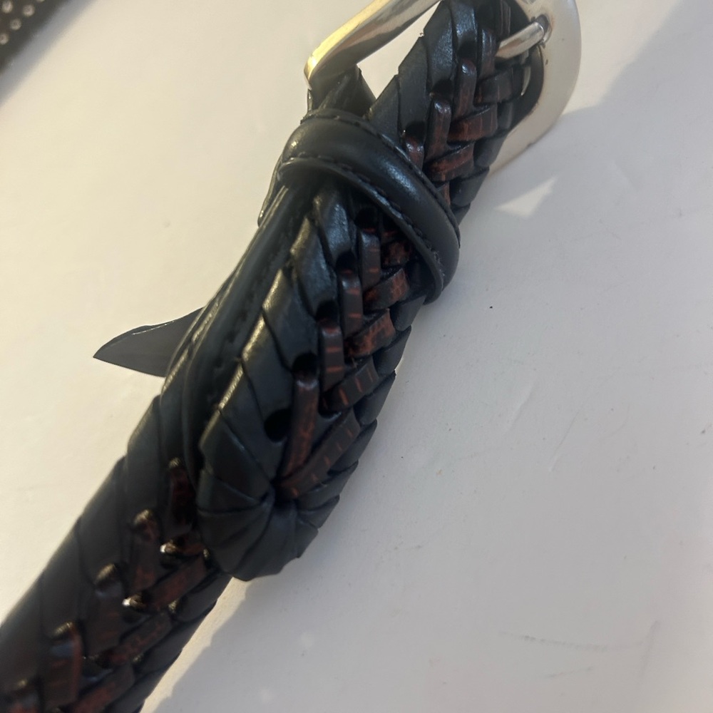 Brighton Black and Brown Woven Leather Belt - Picture 4 of 9